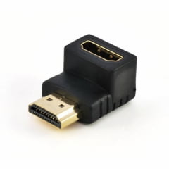 Adaptador HDMI L Macho/fêmea 90 + Conector Coaxial 90 Graus Curva - XT557
