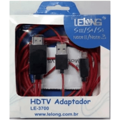 CABO ADAPTADOR MHL MICRO USB V8 X HDMI - CELULAR/TV LELONG LE-3700