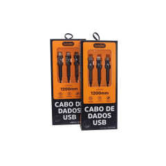 Cabo Basike 2.4A USB V8 / iP / T-C 1200mm BA CBO-9948