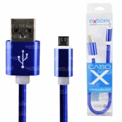 Cabo X Micro USB V8 Revestido Fast Charge 30cm