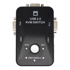 Switch Kvm Vga 2 Portas Para Pc Computador Cpu Mouse Teclado