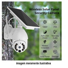 Câmera de segurança Câmera de segurança de painel solar sem fio, câmera externa 1080P WiFi 360 °