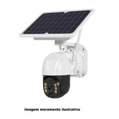 Câmera Ip Com Painel Energia Solar Ip66 Speed Dome Full Hd