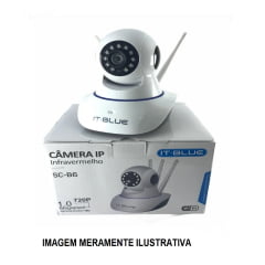 Câmera Ip Monitoramento Infravermelho - Wi-fi - 3 Antenas - SC-B6 720p HD - IT.Blue