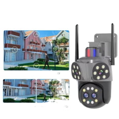 Câmera WiFi 4 Lentes 1080P Ipega KP-CA243 Visão Noturna IP66