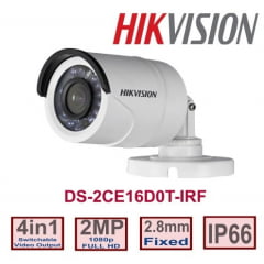 Câmera Hikvision DS-2CE16D0T-IRF 2MP de segurança infra vermelho lente 2.8mm