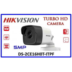 Câmera Hikvision DS-2CE16H0T-ITF bullet 5 MP, OSD menu, 2D DNR, DWDR, lente 2,8mm