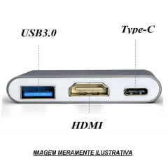 Adaptador tipo-c 3X1 usb-c / hdmi / USB 3.0 exbom U3V-A3N1