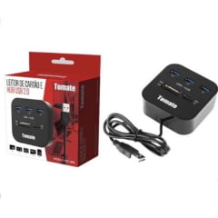 Hub USB com Leitor de Cartão MST-008 Tomate Original | Expansão Rápida e Alta Velocidade