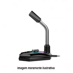 MICROFONE DE MESA GAMER COM LED RGB LEHMOX USB GT-GK3