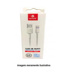 CABO USB P/ IPHONE LIGHTNING CARREGAMENTO DADOS GENAI 1000MM 2.1A TURBO