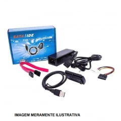 CABO ADAPTADOR USB 2.0 HD CONVERSOR P/ IDE SATA FONTE 3 EM 1