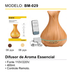 BM-029 Difusor de Aroma Essencial Ultrassônico para Aromaterapia e Bem-Estar