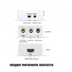MINI CONVERSOR HD VÍDEO HDMI X AV RCA - HDMI2AV