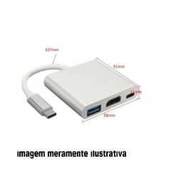 ADAPTADOR TYPE-C 3 IN 1 USB-C HDMI USB 3.1 MACBOOK 12 118