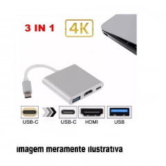 ADAPTADOR TYPE-C 3 IN 1 USB-C HDMI USB 3.1 MACBOOK 12 118
