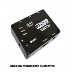 ADAPTADOR SWITCH HDMI 3X1 FULL HD C/ CONTROLE REMOTO
