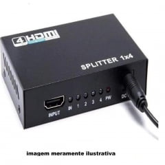 SPLITTER DISTRIBUIDOR HDMI 1X4 DIVISOR FULL HD 1.4 3D 1080P PRETO - V1.4 3D