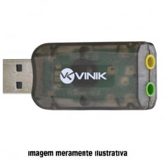 ADAPTADOR DE SOM VINIK USB 5.1 CANAIS VIRTUAL AUSB51
