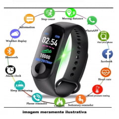 RELOGIO INTELIGENTE TOMATE MTR-06 MI BAND 3 SMART WATCH ANDROID IOS