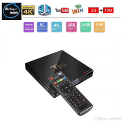 Smart TV Box T10 Android Smart TV Box Amlogic Caixa de TV Quad Core 2 GB DDR3 16 GB eMMC Set- top Box 2.4G WiFi 100 M 4 K H.265 Media Player