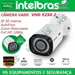 Câmera Intelbras Full Hd Hdcvi Vhd 5250z Varif Motor Hlc 50m - original e com nota fiscal