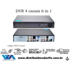 Gravador digital Dvr Stand alone 4 canais ahd 6 en 1 