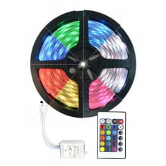 Fita de LED 3528 RGB + Controle com silicone a prova de agua