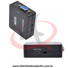 ADAPTADOR DE VGA PARA HDMI CONVERSOR COM AUDIO ALIMENTAÇÃO USB