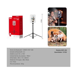 Luz LED Bluetooth Tomate MZP-308 Colorida Som e Iluminação RGB