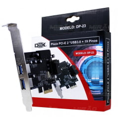 Placa PCI-E 2* USB 3.0 + 19 Pinos Dex - DP-23