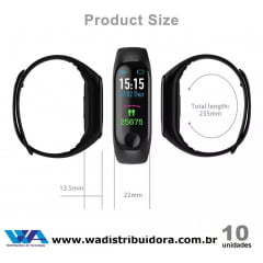 Relógio Tipo Pulseira Inteligente M3 Bluetooth Mede Batimentos Tira Pressão Arterial Importado Com Função Bluetooth Full