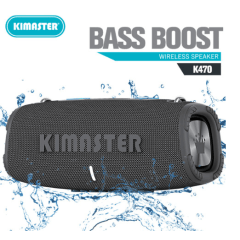 Caixa de Som Bluetooth 20W Bass Boost Cinza com Usb/P2/FM Resistente á Água IPX6 KIMASTER - K470CZ