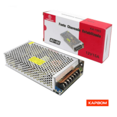 Fonte Chaveada 15A 180W 12V Para Fita De Led Som Automotivo CFTV Kapbom - KA-1503