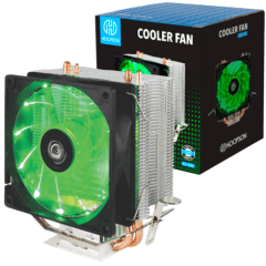 Air Cooler para Processador Intel / AMD com Led Verde HOOPSON - CL-180