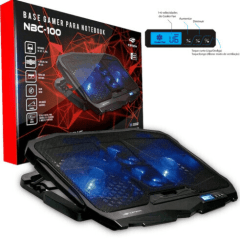 Base Gamer C3tech para Notebook 17.3' Led Azul 4 Coolers - NBC-100BK