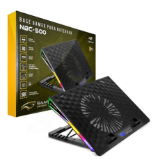 Base Gamer para Notebook C3Tech com LED RGB até 17.3' Silenciosa - NBC-500BK