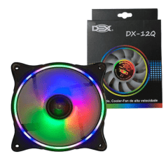 Cooler Fan 120mm com Led RGB Colorido 12v 1200 Rpm Dex - DX-12Q