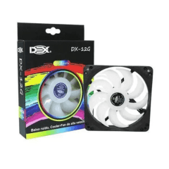 Cooler Fan 120x120mm RGB Colorido com 8 Led's Muda Cor Automático Dex - DX-12G