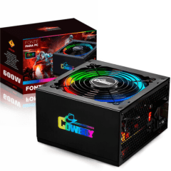 Fonte de Alimentação ATX 600W Bivolt Manual com Led RGB - KP-535RGB