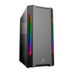 Gabinete Gamer C3Tech Mid Tower com Led RGB s  Fonte - MT-G680SBK