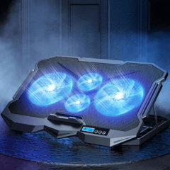 Suporte de Notebook Gamer Base com 4 Coolers 2 Usb Led Azul - DELTA-B1142