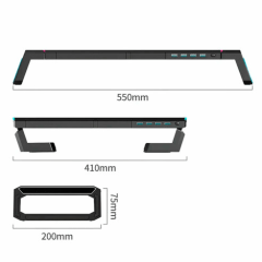 Suporte para Monitor Base Gamer com 4 USB e Led RGB - DELTA-B104