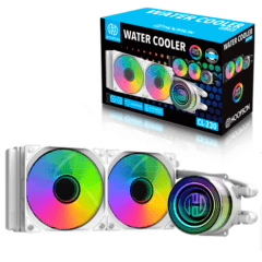 Water Cooler p/ Processador Intel AMD Branco 2 Fans Led RGB HOOPSON - CL-230B