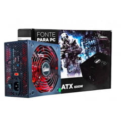 FONTE ATX GAMER COM CONEXÃO SATA 600W - KP-535