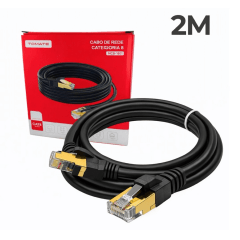 Cabo de Rede CAT8 2 Metros Blindado Tomate MCB-1802 Alta Velocidade Cabo de Rede CAT8 2 Metros Blindado Tomate MCB-1802 Alta Velocidade
