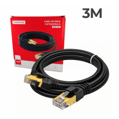 Cabo de Rede CAT8 3 Metros Blindado Tomate MCB-1803 Alta Velocidade Ethernet Cabo de Rede CAT8 3 Metros Blindado Tomate MCB-1803 Alta Velocidade Ethernet