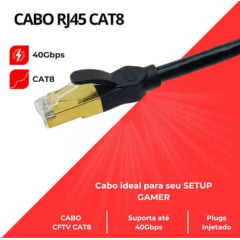 Cabo de Rede CAT8 Blindado 5m Tomate MCB-1805 Alta Velocidade