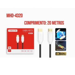 Cabo HDMI 4K 20 Metros Tomate MHD-4320 Alta Velocidade Ultra HD Cabo HDMI 4K 20 Metros Tomate MHD-4320 Alta Velocidade Ultra HD