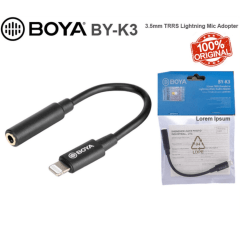 Adaptador BOYA BY-K3 P2 TRRS 3.5mm para Lightning para iPhone Adaptador BOYA BY-K3 P2 TRRS 3.5mm para Lightning para iPhone